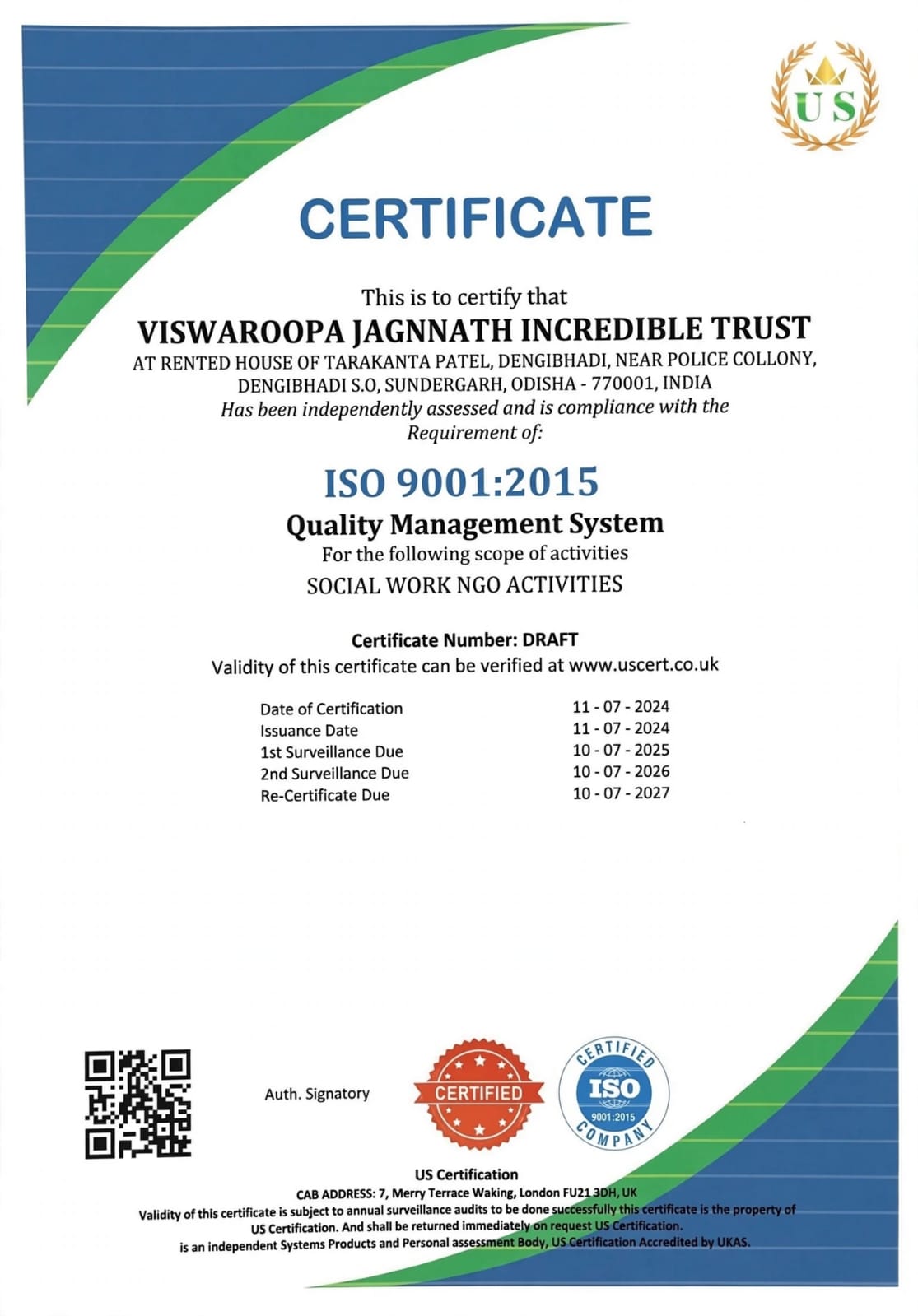 ISO CERTIFICATE