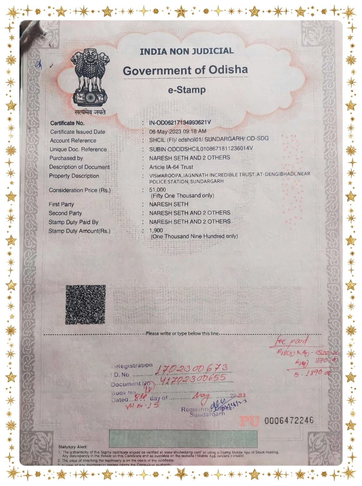 VJItrust Registration Certificate